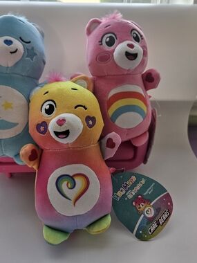 Squishmellows 3 Care Bears Rainbow Heart Hug Mees Plush - Pink & Multicolor
